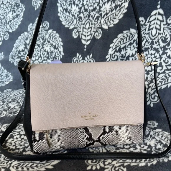 Kate Spade Medium Flap Shoulder Bag Natural Multi Mixed Material - Picture 2 of 16